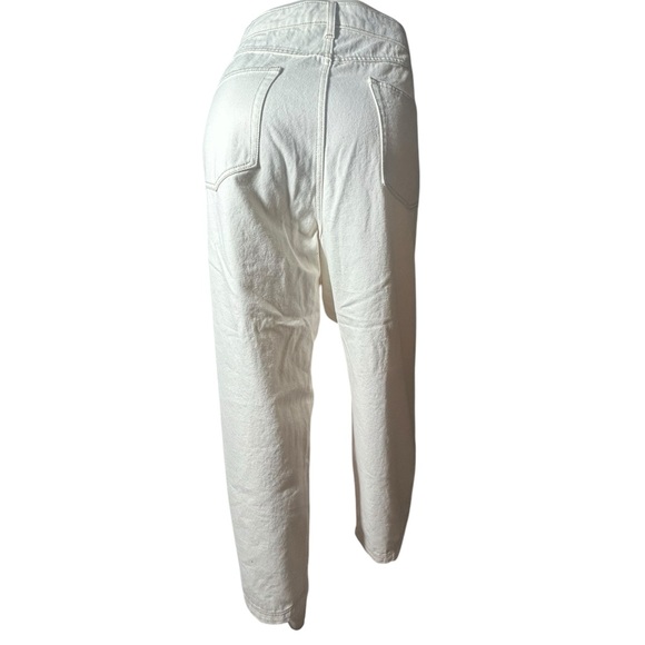 FUTURE COLLECTIVE Women’s Off White Denim Jean with Cross over Button Waist - Picture 5 of 9